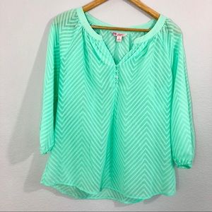 Candies popover blouse light green size L